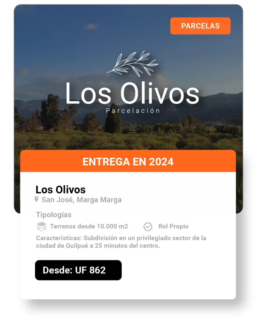 Parcelas Los Olivos en Marga Marga.
