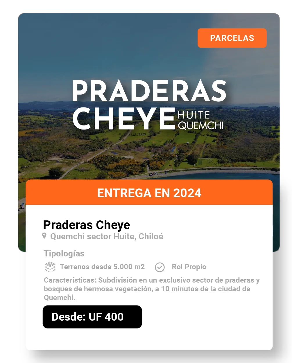 Parcelas Praderas Cheye en Quellón, Chiloé.