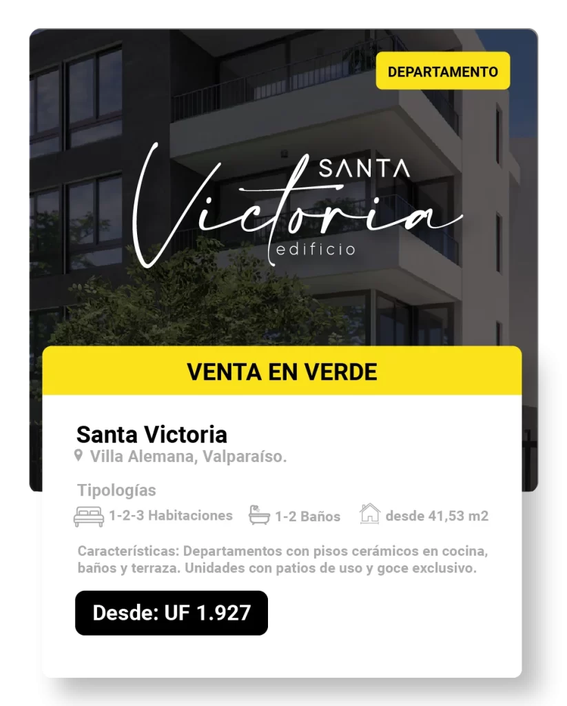 Fachada del Edificio Santa Victoria en Villa Alemana.